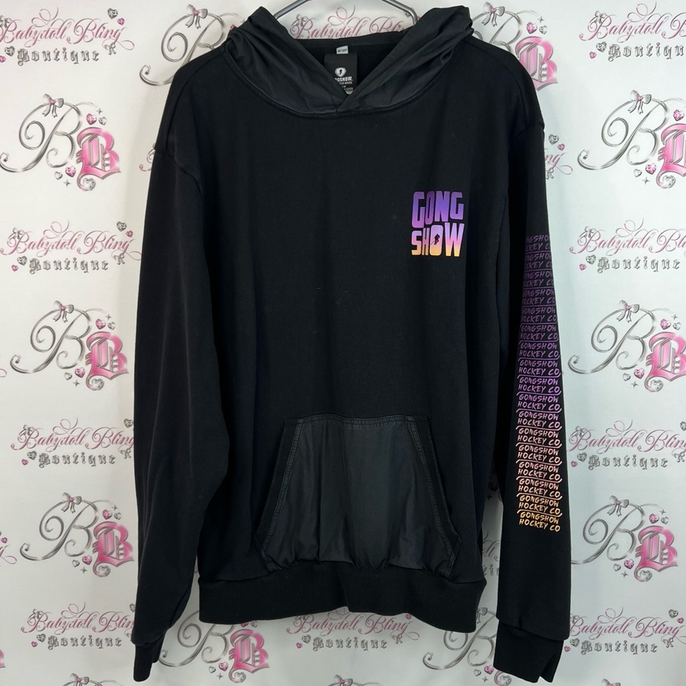 Gong show hockey apparel sweater neon Black Gongshow Hoodie with Colorful Logo